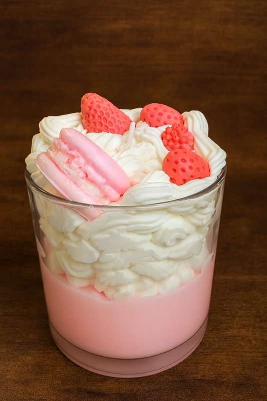 Strawberry Macaron Whipped Candle