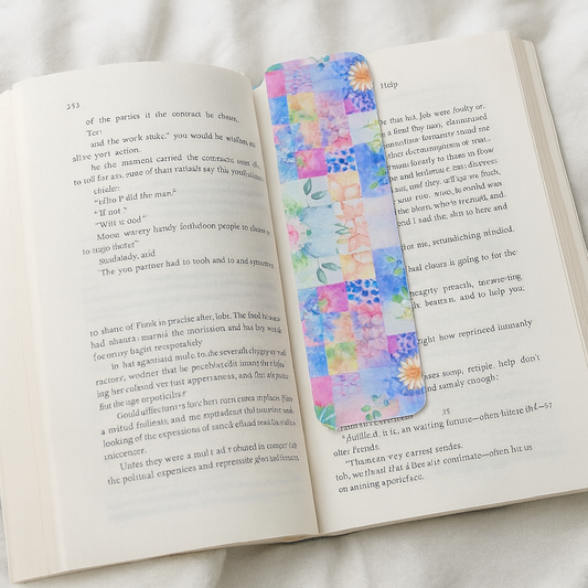 Watercolor Patchwork Bookmark