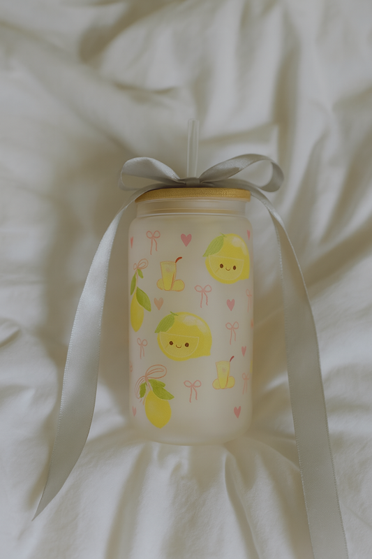 Lemon Love Frosted Glass Jar – 16oz