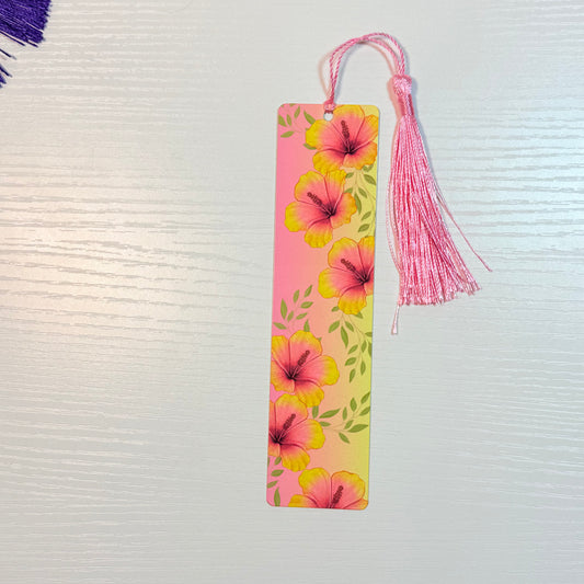 Tropical Hibiscus Tassel Bookmark