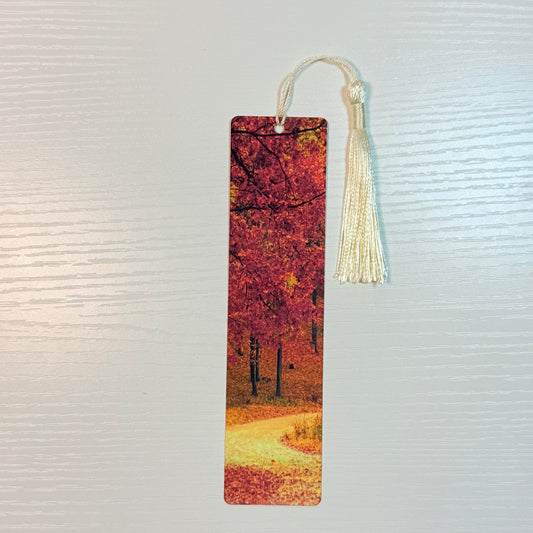 Autumn Path Tassel Bookmark